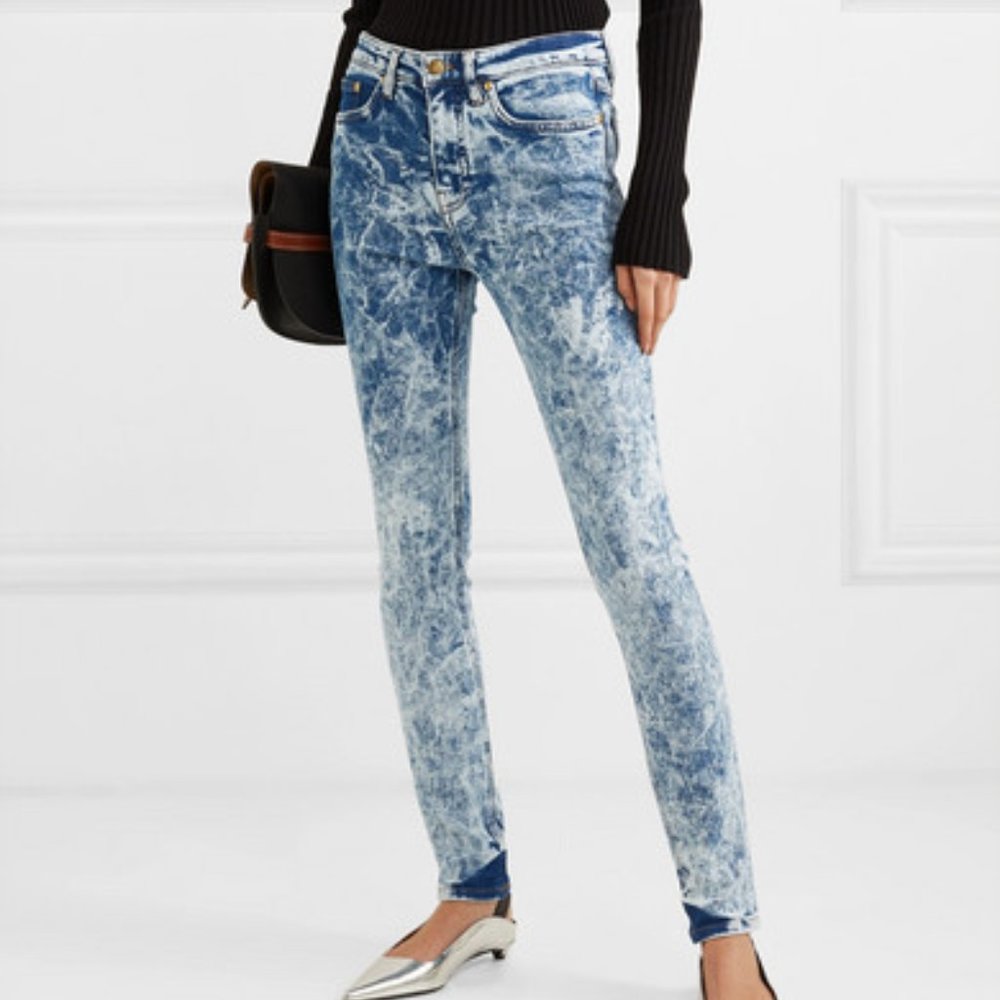 Victoria Beckham acid wash high rise jean 28